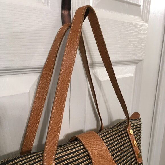 Eric Javits Squishee Woven Straw Shoulder Bag Leather Trim - Picture 3 of 12